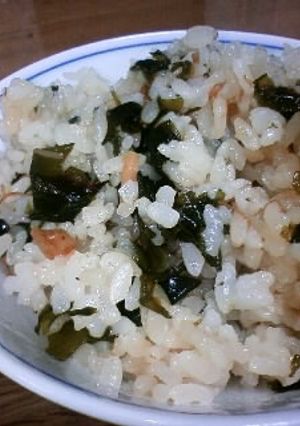 【簡単】なめたけ＆わかめ炊き込みご飯-レシピのメイン写真