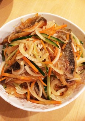 鯵の南蛮漬け&三枚おろしホネ煎餅-レシピのメイン写真
