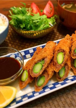 太めのアスパラde豚肉巻きフライ♡-レシピのメイン写真