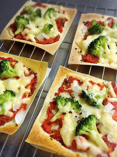 春巻きの皮で♪巻かない揚げない明太子ピザ-レシピのメイン写真