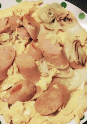 魚肉ソーセージと長ネギの卵とじ-レシピのメイン写真