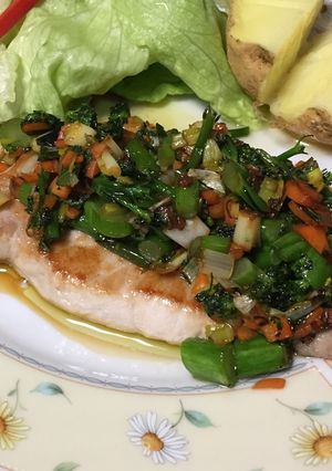 豚ロースの野菜ソースがけ-レシピのメイン写真