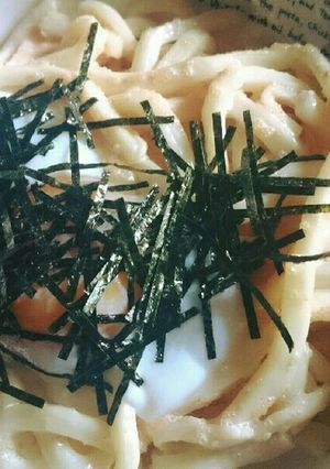 明太うどん★温泉卵のせ-レシピのメイン写真