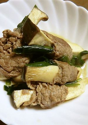 旬のニラと、エリンギの牛肉まき-レシピのメイン写真