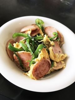 魚肉ソーセージとピーマンの卵炒め-レシピのメイン写真