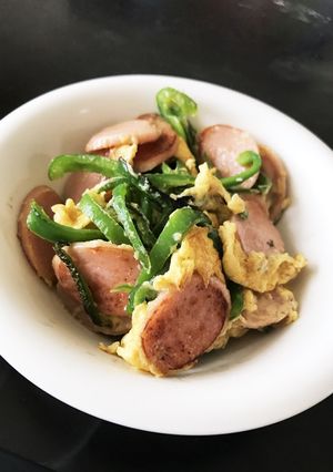 魚肉ソーセージとピーマンの卵炒め-レシピのメイン写真
