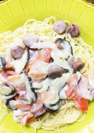 簡単クリームスパゲティ-レシピのメイン写真