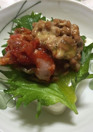 キムチと納豆のせ冷奴のオリーブオイルかけ-レシピのメイン写真