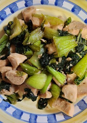 チンゲン菜と鶏肉の炒めもの-レシピのメイン写真