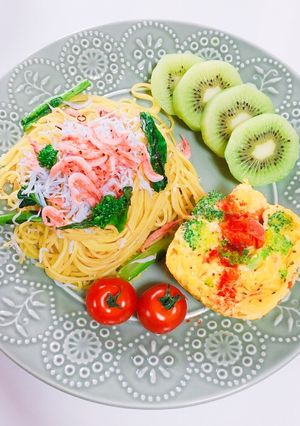 菜の花と桜えびとしらすの春パスタ-レシピのメイン写真
