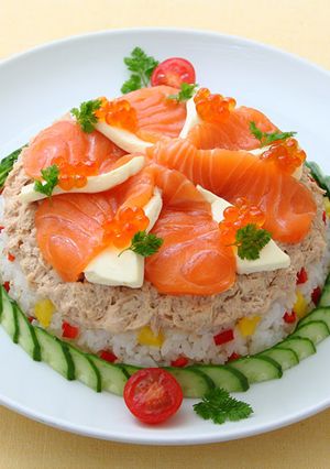 サーモン&チーズのカンタンケーキすし-レシピのメイン写真