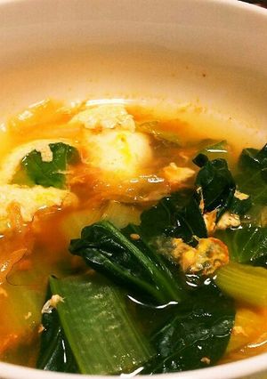 小松菜とキムチの中華スープ-レシピのメイン写真
