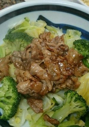 甘辛豚肉と温野菜のガッツリ盛り-レシピのメイン写真