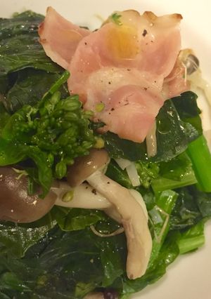 簡単！簡単！！菜の花とベーコンの蒸し蒸し-レシピのメイン写真