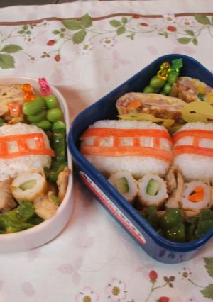 幼稚園のキャラ弁（近鉄電車）-レシピのメイン写真