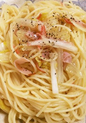 超楽々 ハムカニかま太郎の白菜中華パスタ-レシピのメイン写真