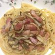 アヒージョの素でベーコンとしめじのパスタ