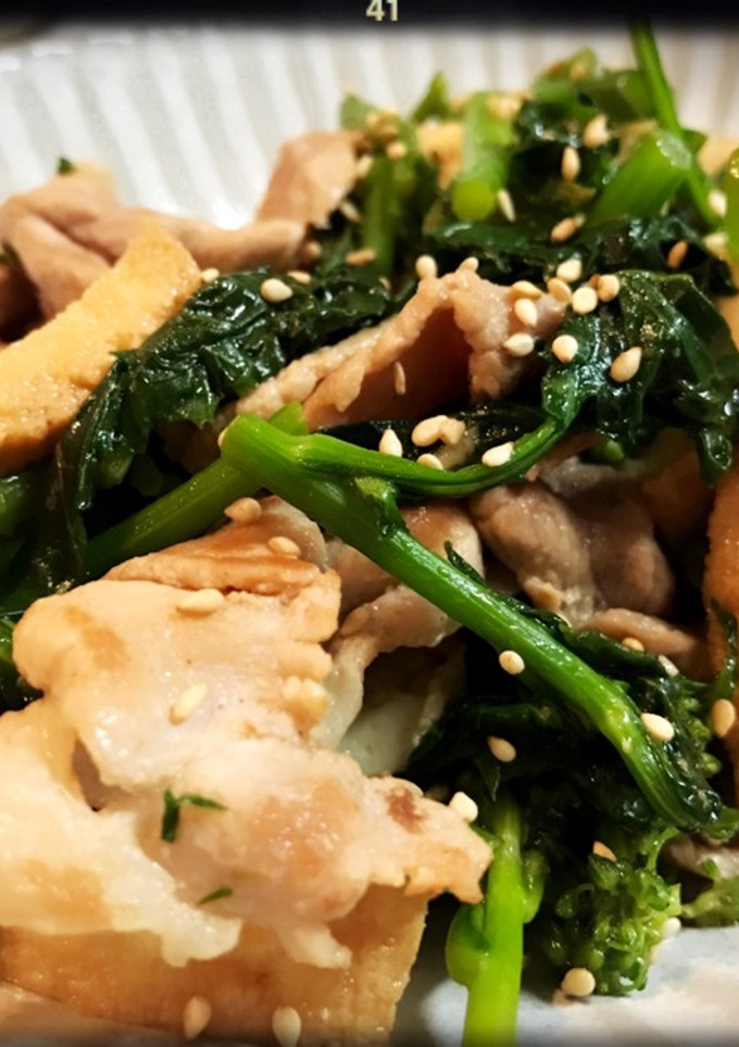 ☆簡単！菜の花と豚肉のごま醤油炒め☆-レシピのメイン写真