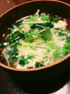 水菜と玉子のお吸い物-レシピのメイン写真