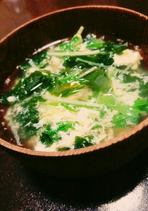 水菜と玉子のお吸い物-レシピのメイン写真