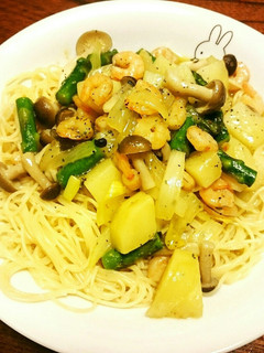 アヒージョパスタ-レシピのメイン写真