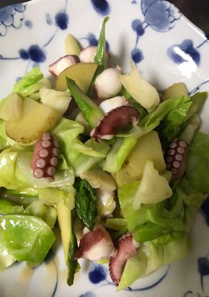 春野菜とタコのガーリックソテー-レシピのメイン写真