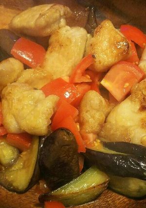 鶏肉と茄子のトマト黒酢-レシピのメイン写真