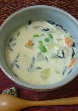 豆乳とひじきのゴロゴロスープ-レシピのメイン写真