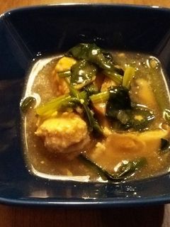 ほうれん草と鶏団子の煮物-レシピのメイン写真