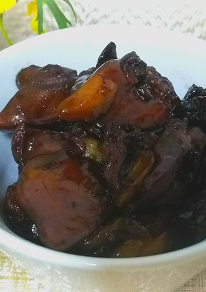 鶏レバーとプルーンの和風赤ワイン煮-レシピのメイン写真