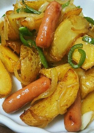 皮付きﾎﾟﾃﾄﾌﾗｲでﾘﾒｲｸ炒め☆-レシピのメイン写真