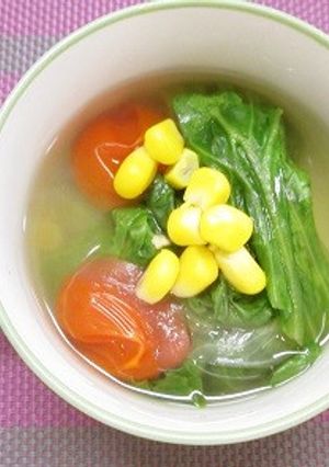 簡単！リーフレタスとトマトのスープ-レシピのメイン写真