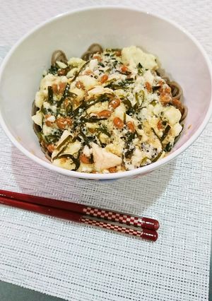 チョー簡単!包丁不要!納豆めかぶ豆腐そば-レシピのメイン写真