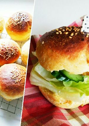 カボチャの煮汁リメイク　もちもちバンズ-レシピのメイン写真