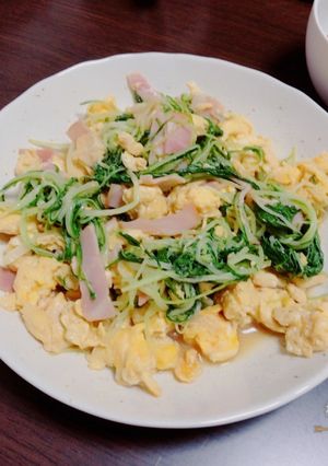 水菜ベーコン卵炒め-レシピのメイン写真