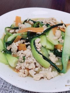 豚ひき肉とチンゲン菜の中華あんかけ-レシピのメイン写真