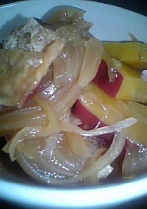 サツマイモと油揚げ煮。-レシピのメイン写真