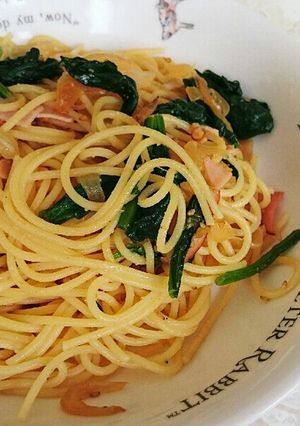 ほうれん草と新玉の和風和風パスタ-レシピのメイン写真