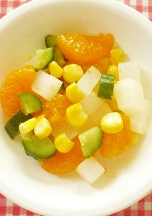 大根とコーンのサラダ・保育園給食-レシピのメイン写真