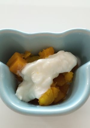 離乳食中期☆ かぼちゃヨーグルト-レシピのメイン写真