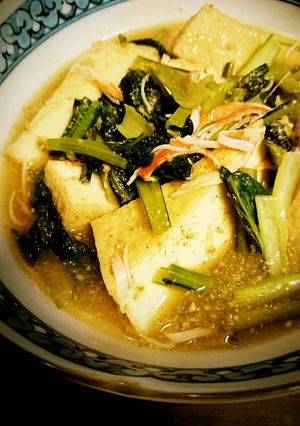 絹上げと小松菜の簡単含め煮-レシピのメイン写真