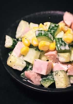 胡瓜と魚ニソとコーンのサラダ◆作り置き-レシピのメイン写真