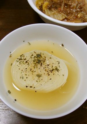 電子レンジで新玉ねぎスープ-レシピのメイン写真