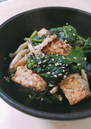 ほうれん草と豆腐の胡麻炒め-レシピのメイン写真