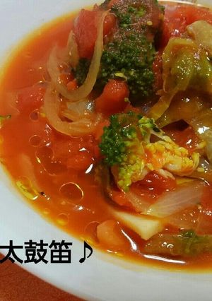 オリーブオイルde具沢山トマトスープ♪-レシピのメイン写真