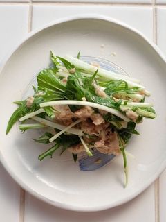 簡単!水菜とツナのわさびサラダ!-レシピのメイン写真