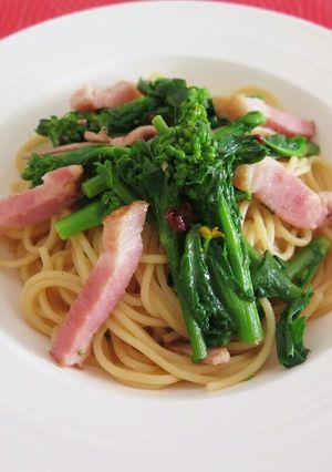 マンガ飯～塩辛とベーコンと菜の花パスタ～-レシピのメイン写真