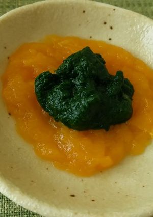 人参とほうれん草のペースト【離乳食】-レシピのメイン写真