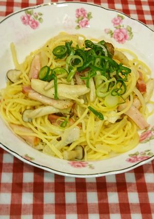 きのことベーコンのマヨ⭐ペペロンチーノ-レシピのメイン写真
