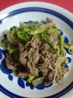 菜の花の焼肉炒め-レシピのメイン写真